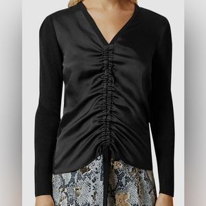 Ted Baker ruched detail sweater. Black. Size 4. NWT.